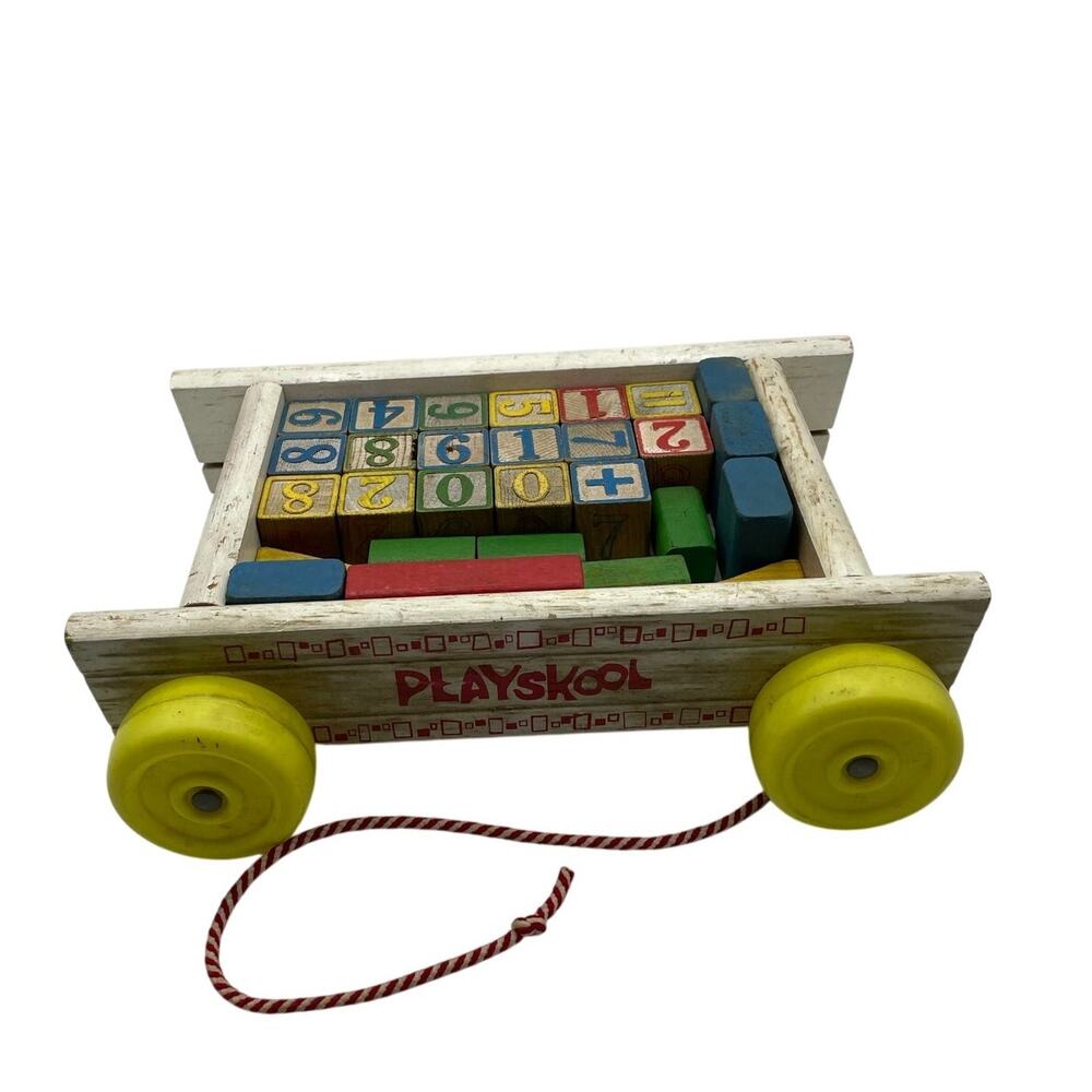 Vintage Playskool Number Blocks Wagon